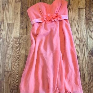 Allure Bridals Peach/Pink Size 8 Strapless Bridesmaid Prom Formal Summer Dress